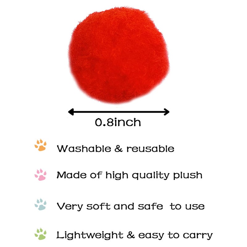 PET SHOW 100pcs 1.5"/3.8cm Cat Toy Balls Bulk Soft Kitten Pompon Toys Indoor Cats Interactive Playing Quiet Ball Cats Favorite Toy Assorted 10 Colors - Image 3
